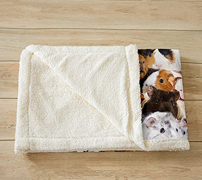 Kids Guinea Pig Fleece Blanket Children Cute Cavy Animal Sherpa Throw Blanket for Bed Sofa Couch Lovely Funny Pet Pattern Fuzzy Blanket Boys Girls Ultra Soft Warm Plush Flannel Blanket 40"x50" - color: Multi 15, size: 40"x50"