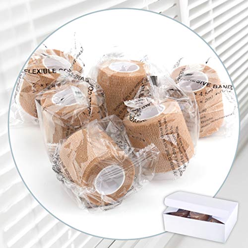 self Adhesive Bandage wrap,Cohesive Bandage,Medical Tape,Vet Wrap, Athletic Elastic Stretch Band, self Adhesive, Flexible, Breathable & idea for Sport Injury & Wound/Finger/Wrist (Pets Too) 2“x15ft