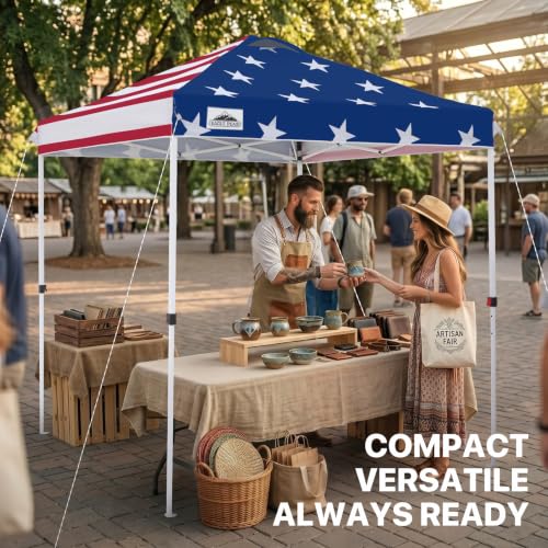 EAGLE PEAK 6.6x6.6 Pop Up Canopy Tent Easy Up Canopy Outdoor, American Flag - color: American Flag, size: 6.6x6.6