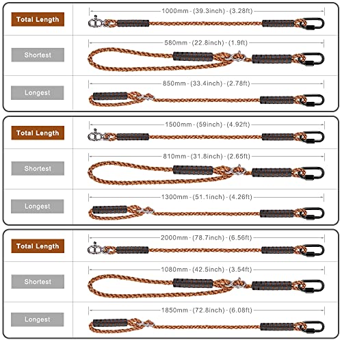 SELEWARE 6.5ft Tree Swing Rope, Adjustable Hammock Straps Hanging Kit - color: Brown-1 Pack, size: 6.5ft