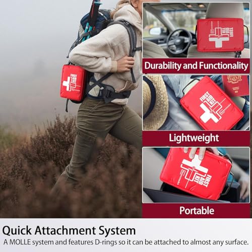 Compact First Aid Kit for Emergency - Basic Emergency Kit for Dorm,Hiking, Backpacking, Camping, Traveling, and Cycling -Small First Aid Kits - size: Small Kit