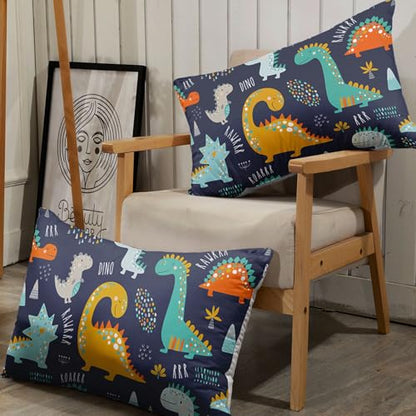 Dinosaur Sheets Set 4Pcs for Kids,Cartoon Animal Printed Sheet Set with 1 Flat Sheet and 1 Fitted Sheet + 2 Pillowcases(Dinosaur Full) - color: Dinosaur, size: Full 81x97 inches