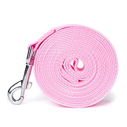 10 ft Strong Durable Nylon Dog Training Leash, Traction Rope, 1 Inch Wide, for Small and Medium Dog (Pink, 10 Feet) - color: Pink, size: 10 Feet