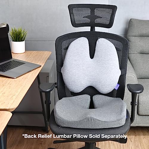 C CUSHION LAB Patented Pressure Relief Seat Cushion for Long Sitting Hours on Office/Home Chair, Car, Wheelchair - Extra-Dense Memory Foam for Hip, Tailbone, Coccyx, Sciatica - Wellness Green - color: Wellness Green