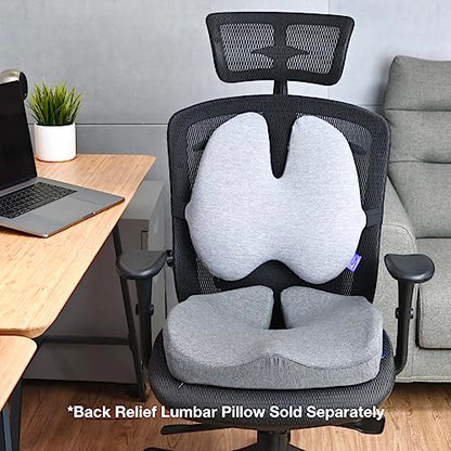 C CUSHION LAB Patented Pressure Relief Seat Cushion for Long Sitting Hours on Office/Home Chair, Car, Wheelchair - Extra-Dense Memory Foam for Hip, Tailbone, Coccyx, Sciatica - Wellness Green - color: Wellness Green