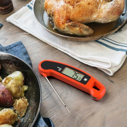 Lavatools Javelin® PRO Classic Ultra-Fast 2-Second Professional Digital Instant Read Meat Thermometer for Grill and Cooking, Auto-Rotating Backlit Display, IP65 Water Resistant – Olive - color: Olive