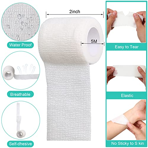 Treela 64 Pack 2" X 5 Yards Self Adhesive Bandage Wrap White - color: White, size: 2 Inch X 5 Yard