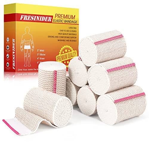 FRESINIDER Premium Elastic Bandage Wrap 3 Inch, 8 Pack, Hook and Loop - color: 8 Pack X 3 Inches
