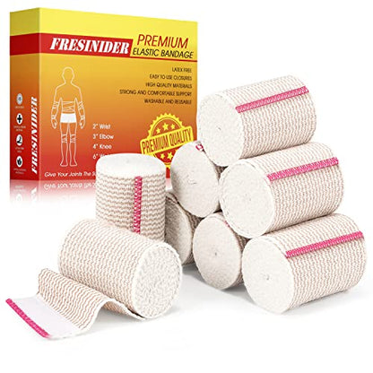 FRESINIDER Premium Elastic Bandage Wrap 3 Inch, 8 Pack, Hook and Loop - color: 8 Pack X 3 Inches