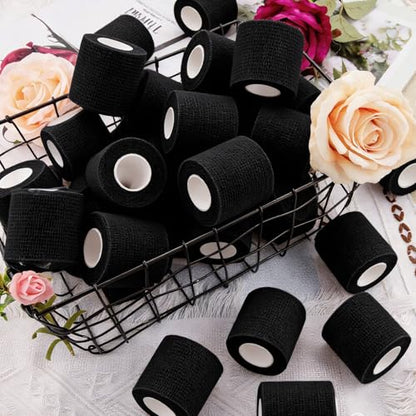 BQTQ 40 Rolls Self Adhesive Bandage Wrap 2 inch Self Adherent Tapes(Black) - color: Black, size: 2 Inch