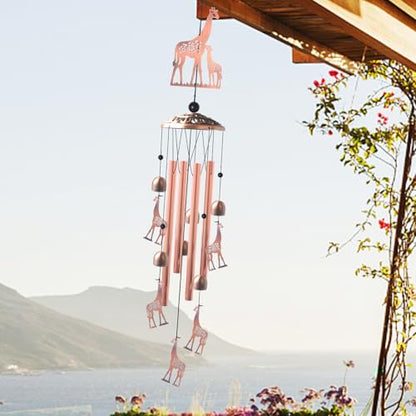 JOBOSI Brass Giraffe Wind Chime, for Women,Giraffe Wind Chime Outdoor, Handmade Metal Garden Wind Chimes,Melodic Weatherproof, Gift for Mom/Grandma - color: Giraffe