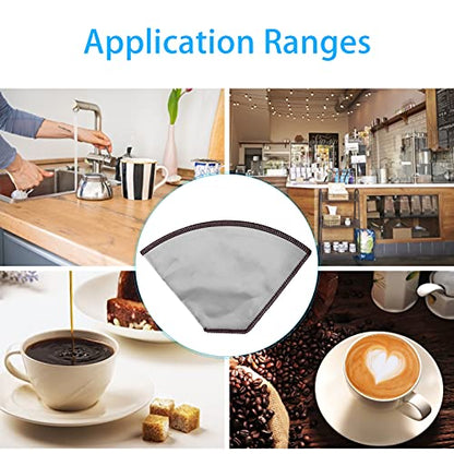 Pour Over Coffee Filter 4-6 Cup Reusable Coffee Strainer Bag Foldable | Stainless Steel Cone Coffee Strainer Bag for Coffee Machine Milk Tea Residue