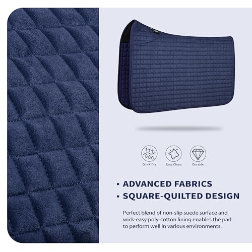 Tackmore All-Purpose Square Quilted Western Saddle Pad, Horse Saddle Pad - color: Navy