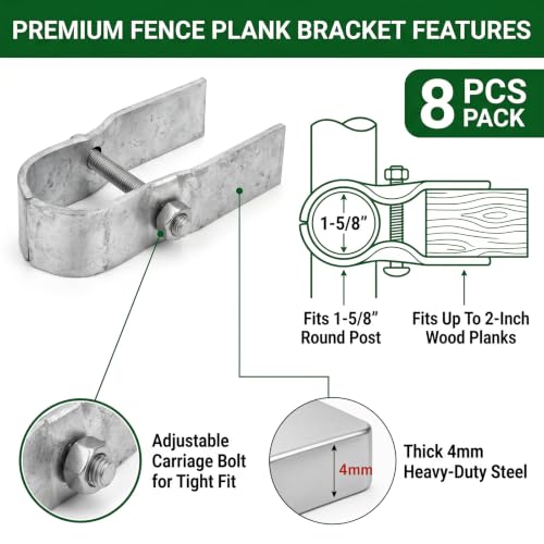 8 Pack Horse Panel Clamps for Wood Boards, Galv. 1-5/8" for Corral Panels