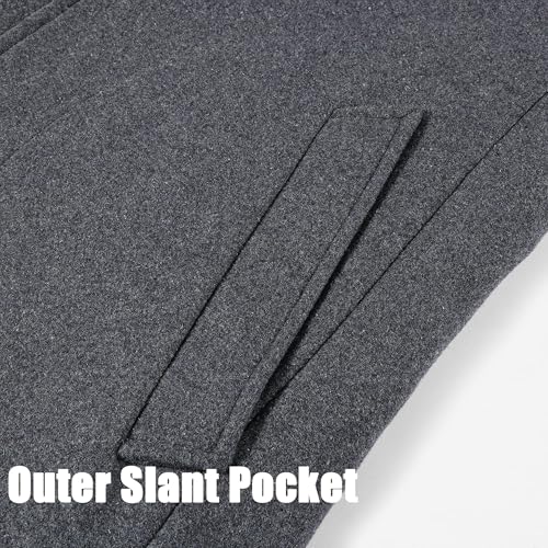 APTRO Men's Full Length Trench Coat Long Wool Overcoat Winter Windbreaker - color: Solid Grey, size: X-Small
