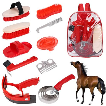 Horse Grooming Kit, 10pcs Horse Brushes & Cleaning Tool Set