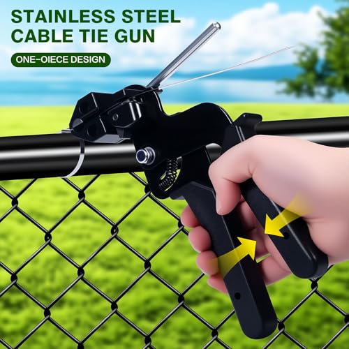 Cable Tie Gun，Stainless Steel Zip Tie Gun, Special Tool For Fastening And Cutting Metal Cable Ties. Stainless Steel Zip Tie Tool Used to Repair Fence, Pipe Wrap, Outdoor bundling - color: Tool