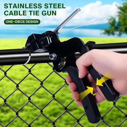 Cable Tie Gun，Stainless Steel Zip Tie Gun, Special Tool For Fastening And Cutting Metal Cable Ties. Stainless Steel Zip Tie Tool Used to Repair Fence, Pipe Wrap, Outdoor bundling - color: Tool