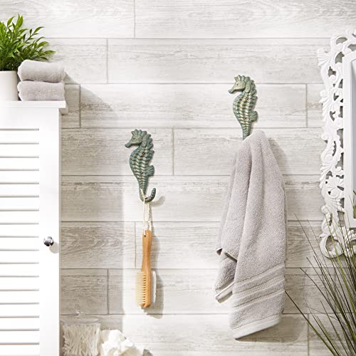 DII Cast Iron Decorative Wall Hook Set, Seahorse, 2 Count - size: Seahorse
