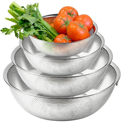 Stainless Steel Colander Set of 4, 3.5-9.5 Qt - size: 3.5+5.5+7.5+9.5QT Colander
