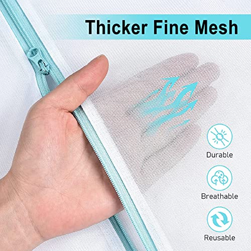 OTraki Mesh Washing Bags for Laundry 16x20 Inch Medium Mesh Bag Laundry Washer Delicates Lingerie Wash Machine Net Zipper Bag Heavy Duty Home Dorm Hotel Don't Drying, Melting 140-176℉, White - size: 16 x 20 inch
