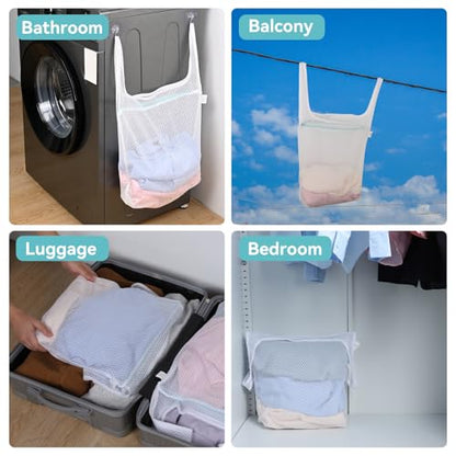 OTraki 2pc Honeycomb Mesh Laundry Bags for Delicates, 13x16 & 16x18 Inches
