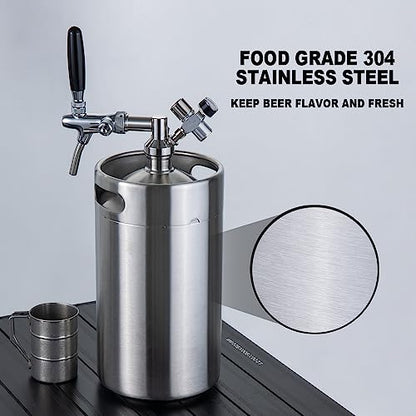 GANCOWISE 270OZ Mini Keg Growler, Pressurized Home Dispenser System
