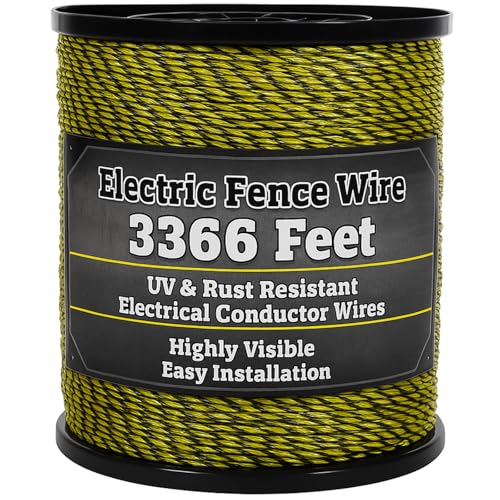 Electric Fence Wire, Hot Wire Fence, Agricultural, 1026 Meters (3366 Feet) - size: 1,026 Meters (3,366 Feet)