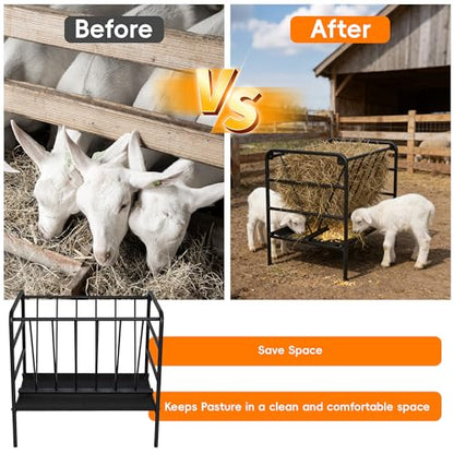 Hay Feeder, 35 Gallon Heavy-Duty Pasture Feeder