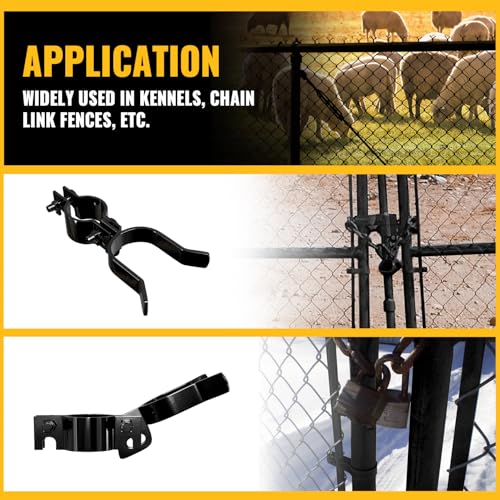 VIVIDA Chain Link Fence Gate Latch 1-3/8" x 1-5/8", Black Fork Latch, 1 PCS - size: 1-3/8" x 1-5/8" (1 PCS)