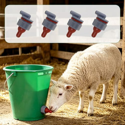 Lamb Nipple Goat Teat with Fix Base for Feeding Milk Bucket Livestock Animal Farming Tool (4pcs Nipples with with Fixed Base) - size: 1 Count (Pack of 4)