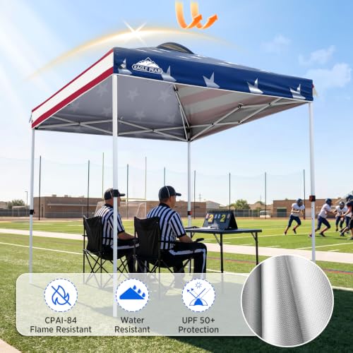 EAGLE PEAK 6.6x6.6 Pop Up Canopy Tent Easy Up Canopy Outdoor, American Flag - color: American Flag, size: 6.6x6.6