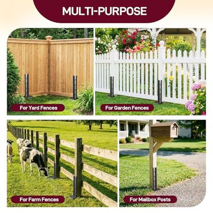 Goovilla Fence Post Repair Kit for Broken/Leaning/Tilted/Degraded Wood,2Pcs