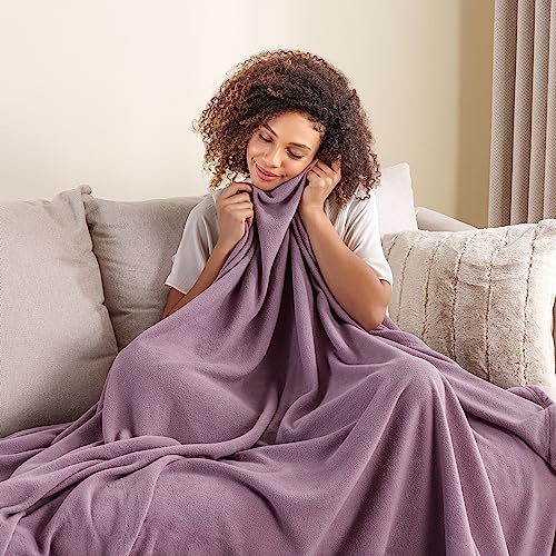 Berkshire Blanket Microfleece Throw Size Bed Throw Blanket Lavender Purple, Lightweight Soft Breathable Plush Micro Fleece Throw Blanket for Travel, Bed and Couch, 50x60 Inches - color: Lavender, size: Throw/Throw XL