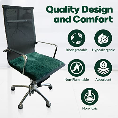 Natural Medical Sheepskin Pad, Non-Slip Back, Emerald, 17 x 17 in, 2 Pack - color: Emerald, size: 17x17 Inch (Pack of 2)