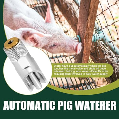 20 Pack Pig Water Nipple, 1/2" NPT Automatic Pig Nipple Waterer | Stainless Steel, Pig Water Feeder, Pig Waterer for Sows Piglets Drinking, Nipple Drinker