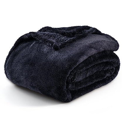 Berkshire Blanket Classic Extra-Fluffy™ Plush Blanket King Size, Soft Fuzzy Fluffy Long Hair Blanket for Couch Sofa Bed, Black, 90x108 Inches - color: Black, size: King/Cal King