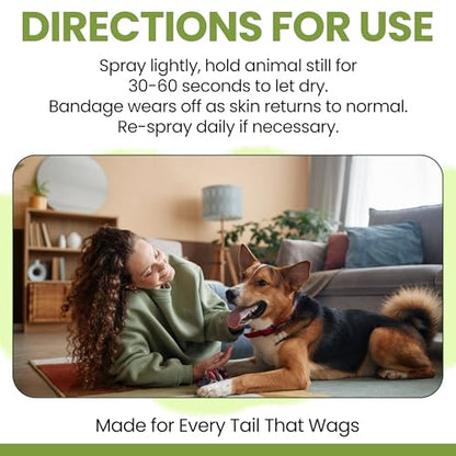 Liquid Bandage for Dogs 4oz Waterproof Spray - Dog Wound Care with Aloe for Cuts, Scrapes, Hot Spots & Paw Injuries - Alcohol-Free, Safe if Licked, Made in USA | Chew + Heal