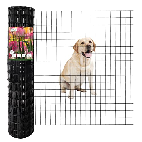 Black PVC Coated Welded Wire Fence 48" x 50' Roll, 2"x3" Mesh, 16 Gauge - color: Black, size: 2''x3'' 16GA 48''x50'