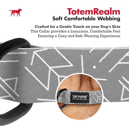 Tuff Pupper Premium Adjustable Dog Collar for Small Boy & Girl Dogs, Stylish Pattern Collars Designed in USA, Quick Release Buckle, TotemRealm Print, Small (0.7 Inch Wide x 8-12 Inch Neck) - color: TotemRealm, size: Small