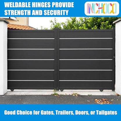 Weld On Hinges Extra Heavy Duty 4.4" x 4" Weldable Metal Butterfly Hinges Solid Steel Welding Butt Hinge Thickness 5mm for Heavy Metal Farm Garage Trailer Gates & Doors - 2 Pcs