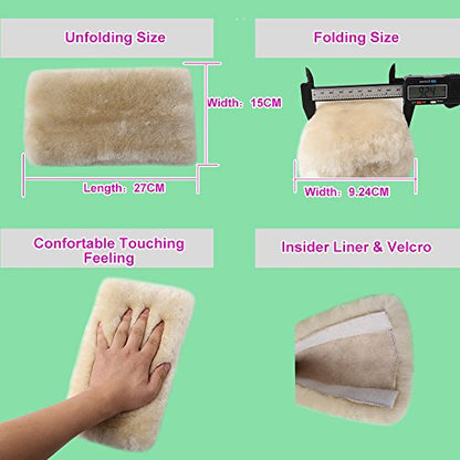OGLAND 2 Pack Sheepskin Car Seat Belt Cover Pads | Wool Seatbelt Cushions - color: Saddle Brown, size: Shearling Wool