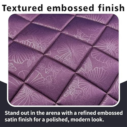 EQUINEWAVE Embossed All Purpose Saddle Pad | Cooling Performance Lining, Contoured Fit, Textured Design, English Riding - color: HORTENIA
