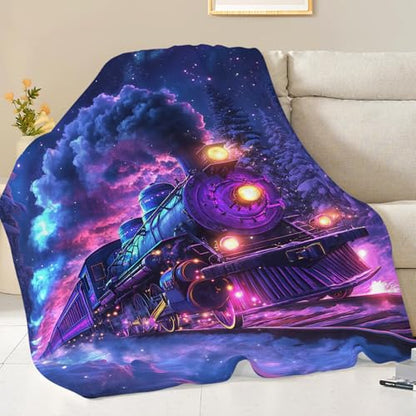 Train Blanket Gifts for Boys Steam Train Throw Blanket 60"x50" - color: Train, size: 60" x 50"
