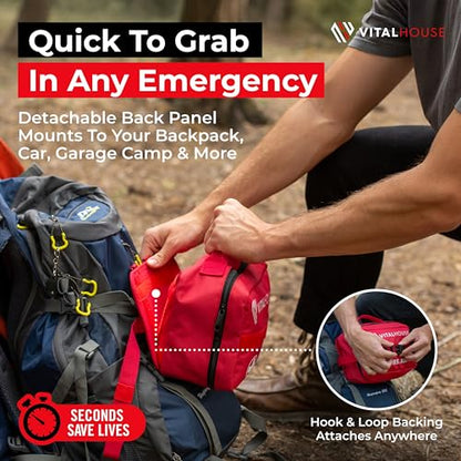 First Aid Kit 346 Piece with Tourniquet, Trauma Kit for Home Car Travel