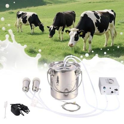 3LCow Milking Machine,13200mAh Rechargeable & Portable Milker,304 Food Grade Bucket with Automatical Vacuum Pulsation for Cows - size: 3L Cow