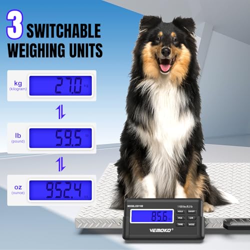 Precision Livestock Scale,1100lb×0.2lb Large Dog Scale (40.7"×20.9") - size: 40.7"×21"