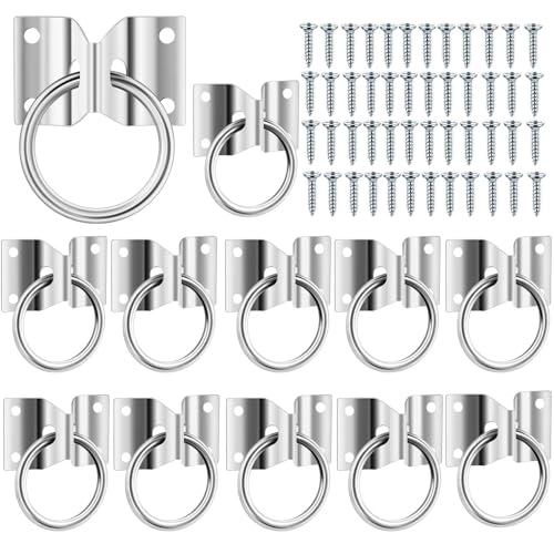 12 Pcs Cross Tie Ring for Horse,Block Tie Ring Hitching Ring with Screws for Horse Stall Stable - style: Tie Ring-12PCS
