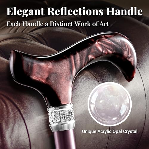 Merry Sticks Rhinestone Foldable Walking Cane for Women Men, Royal Burgundy - color: Royal Burgundy, size: Classic Grip