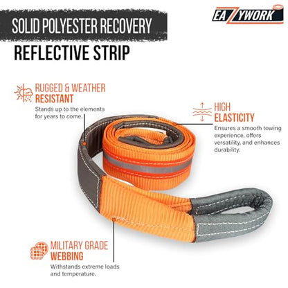 3”x10Ft Super Sturdy Lift Sling Straps 25000 Lbs Breaking Load Capacity Heavy Duty Lifting sling Crane Tree Saver Strap Recovery Straps Tow Strap Pull Hoist 2pcs 3/4 Robust D Ring Shackles+Storage Bag